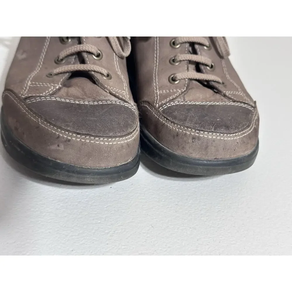 WOMEN'S FINN COMFORT LACE UP BROWN LEATHER SHOES MADE IN GERMANY SZ 4.5 US 6.5-7